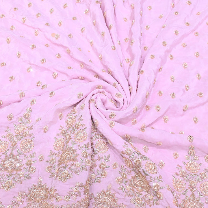 Premium Crepe Moti & Sequence Embroidery Fabric 54" | Designer Fabric | V12879C-01