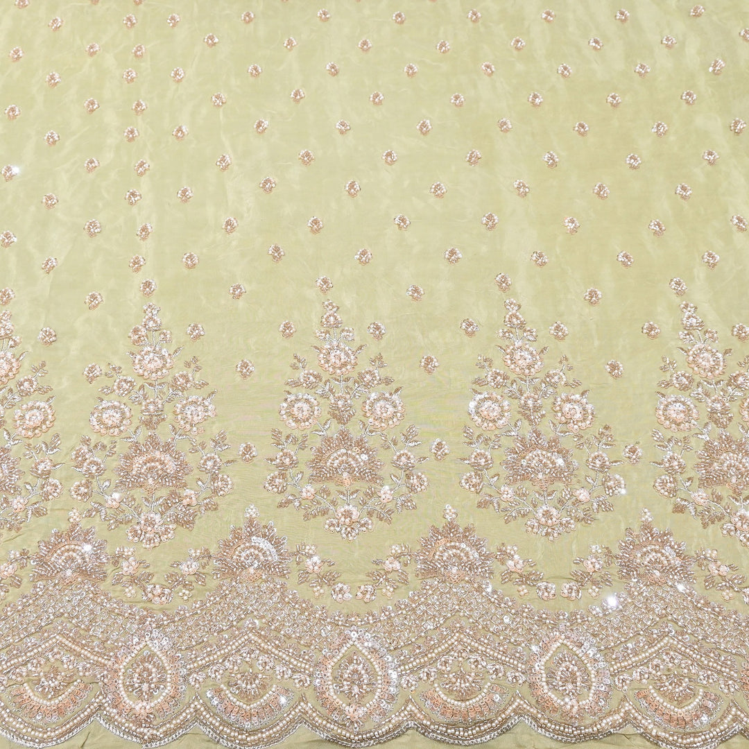 Premium Crepe Moti & Sequence Embroidery Fabric 54" | Designer Fabric | V12879C-02
