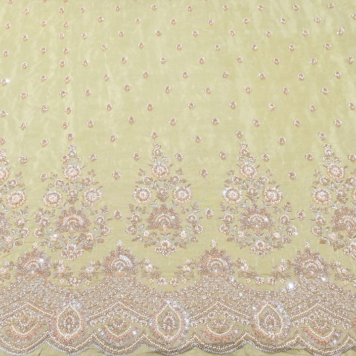 Premium Crepe Moti & Sequence Embroidery Fabric 54" | Designer Fabric | V12879C-02