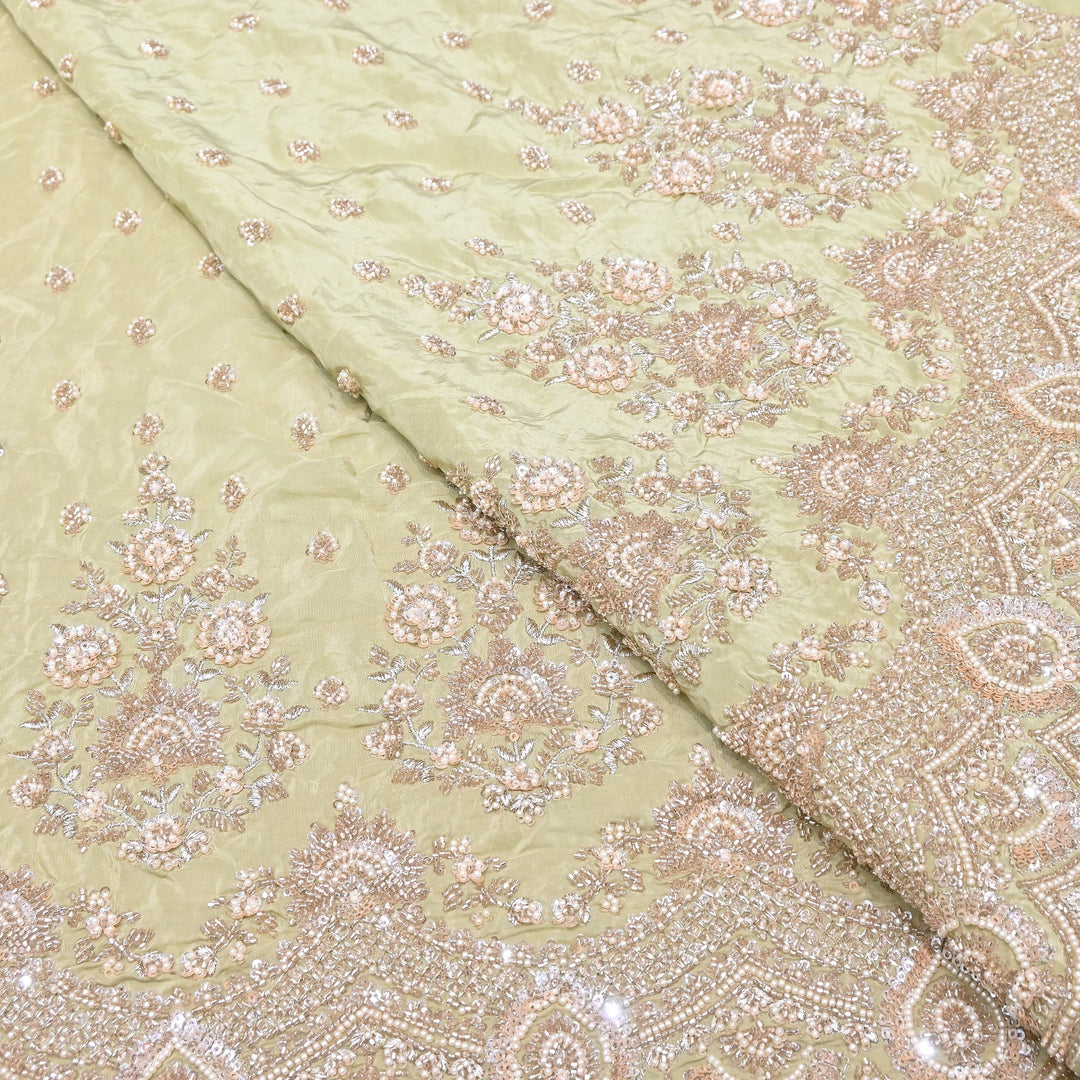 Premium Crepe Moti & Sequence Embroidery Fabric 54" | Designer Fabric | V12879C-02