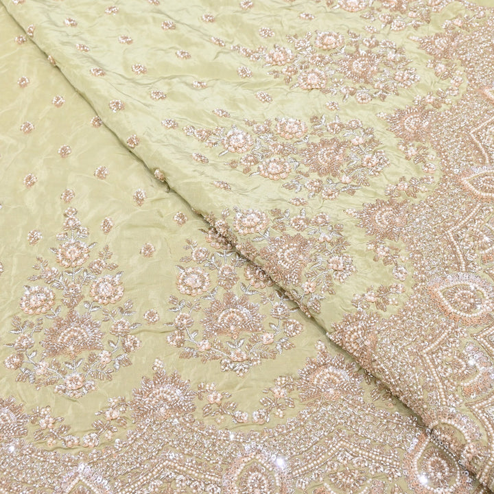 Premium Crepe Moti & Sequence Embroidery Fabric 54" | Designer Fabric | V12879C-02