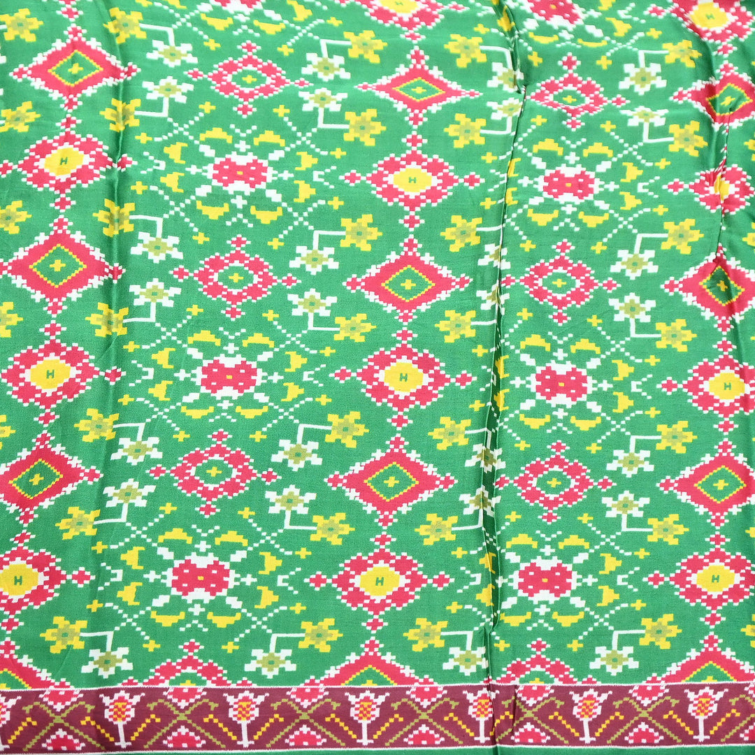 Premium Modal Satin Fabric with Traditional Patola Digital Print - 001416-P3