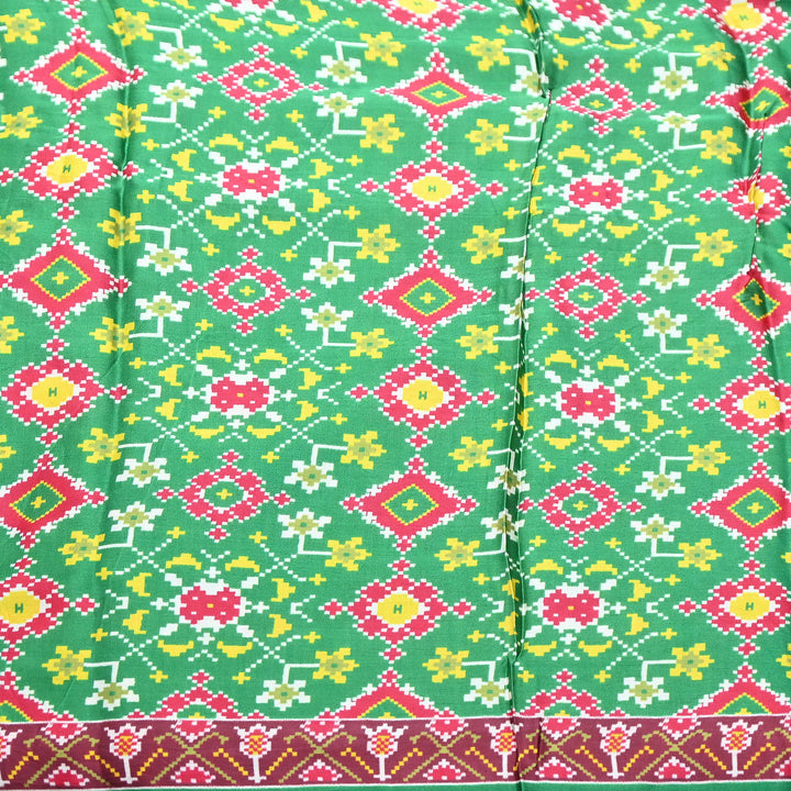 Premium Modal Satin Fabric with Traditional Patola Digital Print - 001416-P3