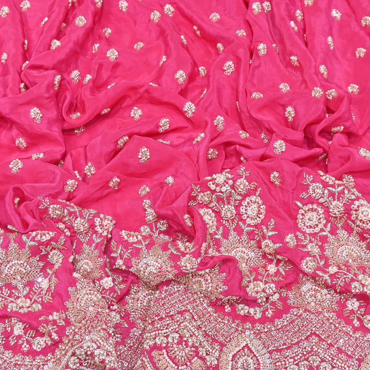 Premium Crepe Moti & Sequence Embroidery Fabric 54" | Designer Fabric | V12879C-10
