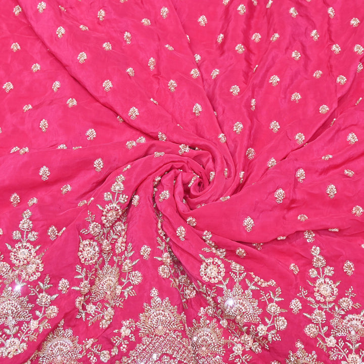 Premium Crepe Moti & Sequence Embroidery Fabric 54" | Designer Fabric | V12879C-10