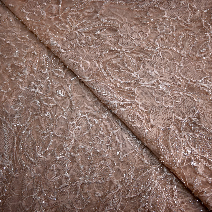 Shand Lace Patches & Cut Dana Sequins Work on Net Fabric