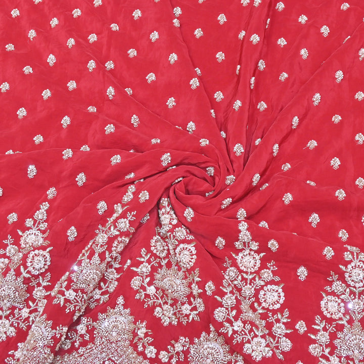 Premium Crepe Moti & Sequence Embroidery Fabric 54" | Designer Fabric | V12879C-09
