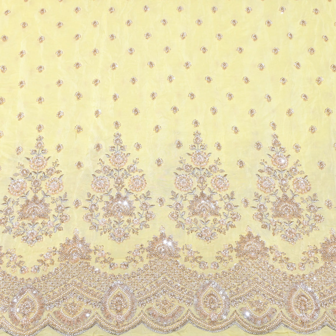Premium Crepe Moti & Sequence Embroidery Fabric 54" | Designer Fabric | V12879C-07