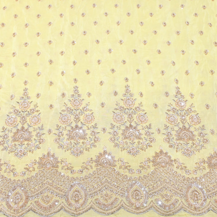 Premium Crepe Moti & Sequence Embroidery Fabric 54" | Designer Fabric | V12879C-07