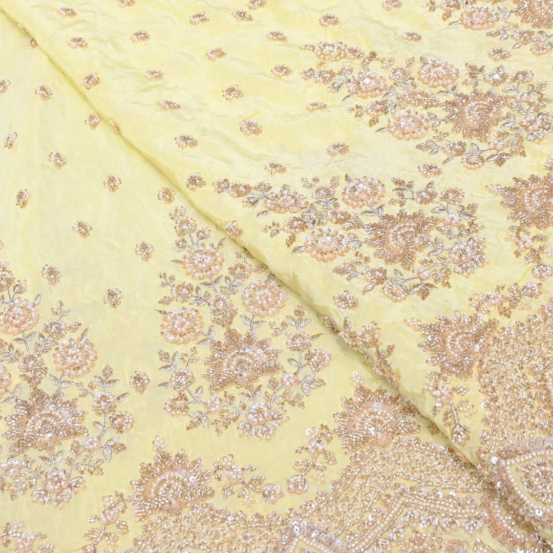 Premium Crepe Moti & Sequence Embroidery Fabric 54" | Designer Fabric | V12879C-07