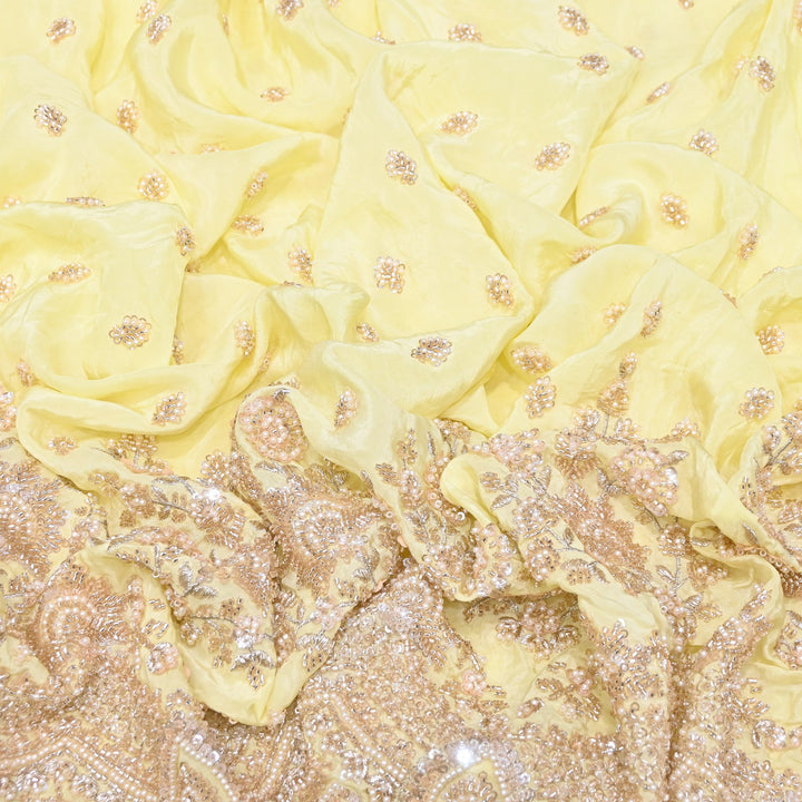 Premium Crepe Moti & Sequence Embroidery Fabric 54" | Designer Fabric | V12879C-07
