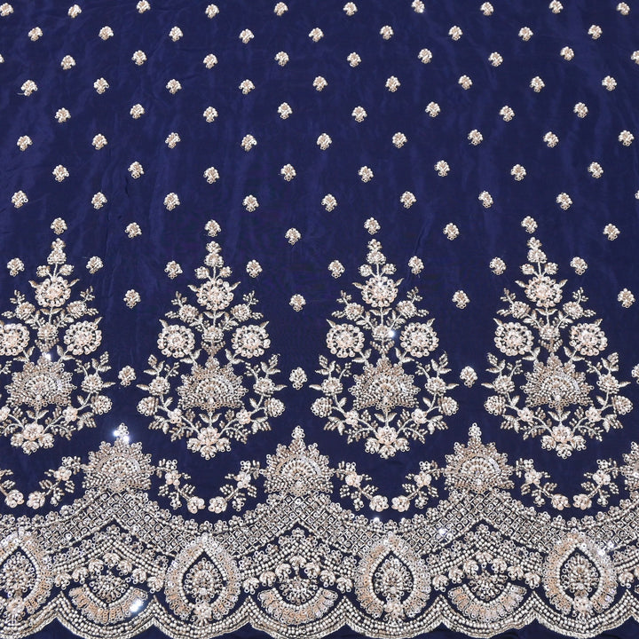 Premium Crepe Moti & Sequence Embroidery Fabric 54" | Designer Fabric | V12879C-08