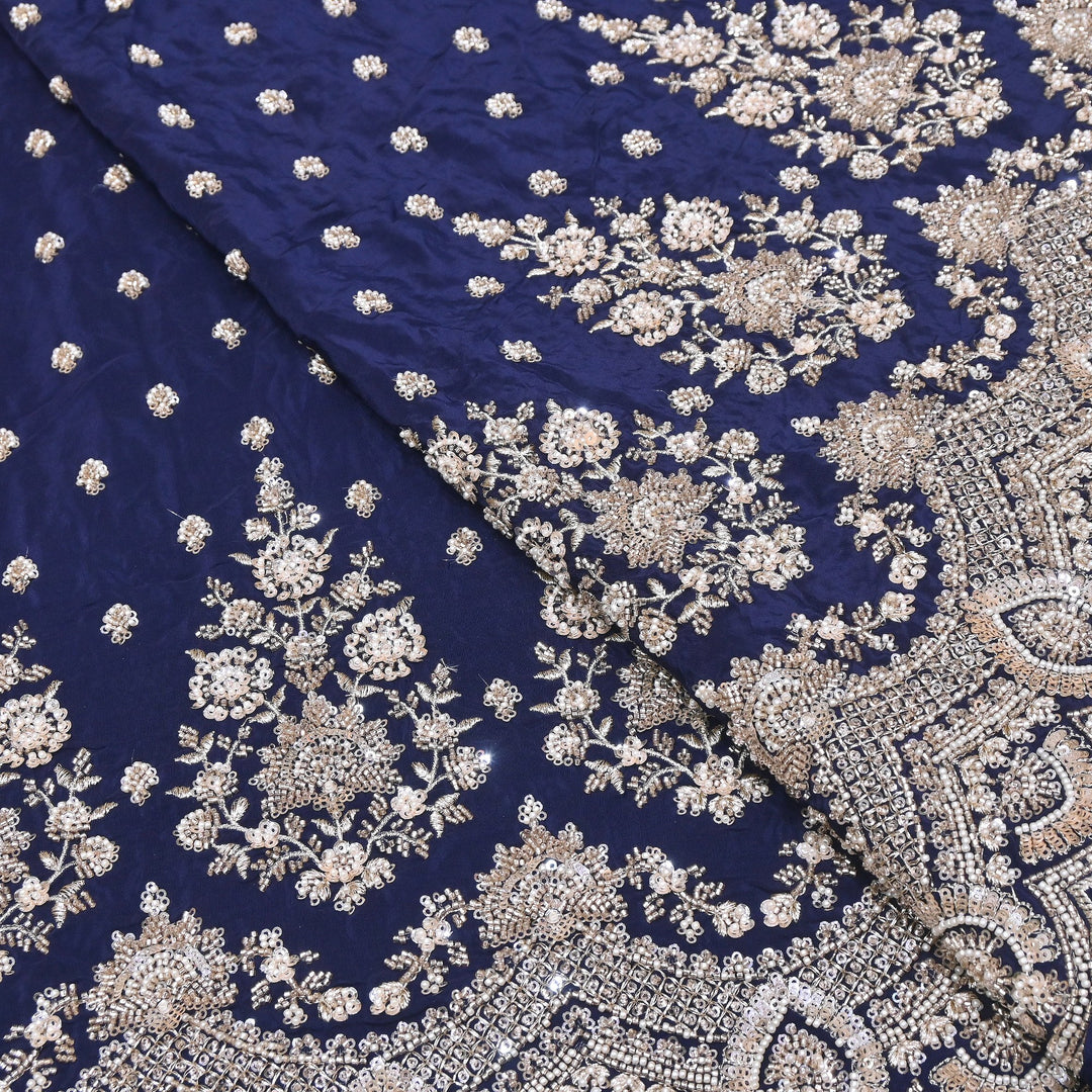 Premium Crepe Moti & Sequence Embroidery Fabric 54" | Designer Fabric | V12879C-08