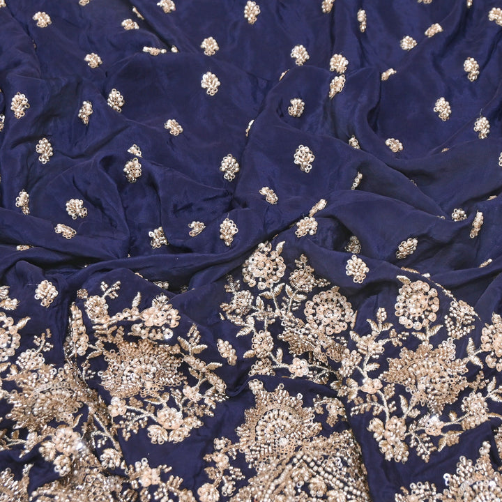 Premium Crepe Moti & Sequence Embroidery Fabric 54" | Designer Fabric | V12879C-08