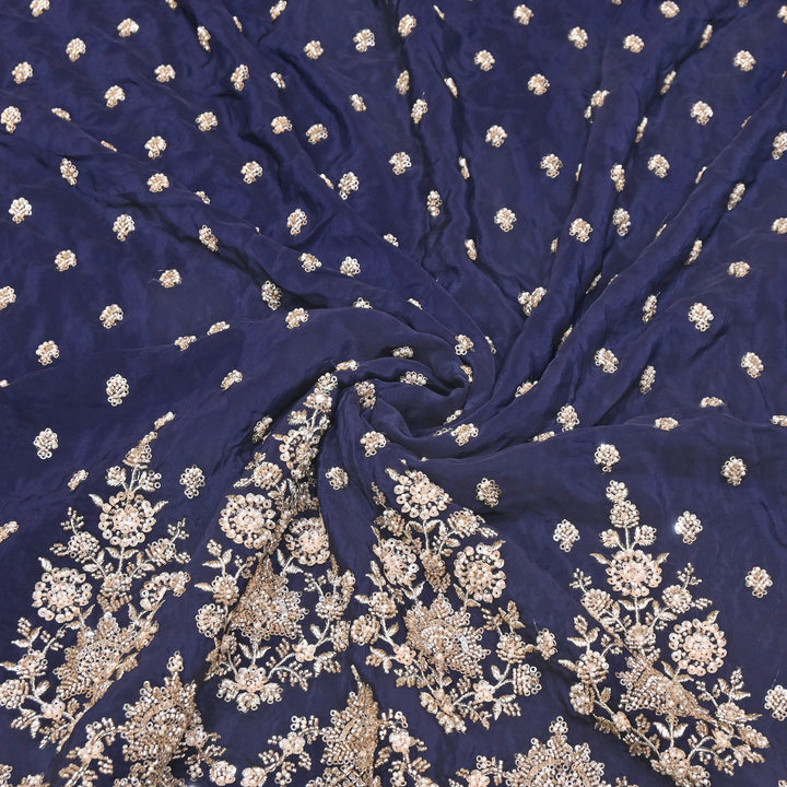 Premium Crepe Moti & Sequence Embroidery Fabric 54" | Designer Fabric | V12879C-08