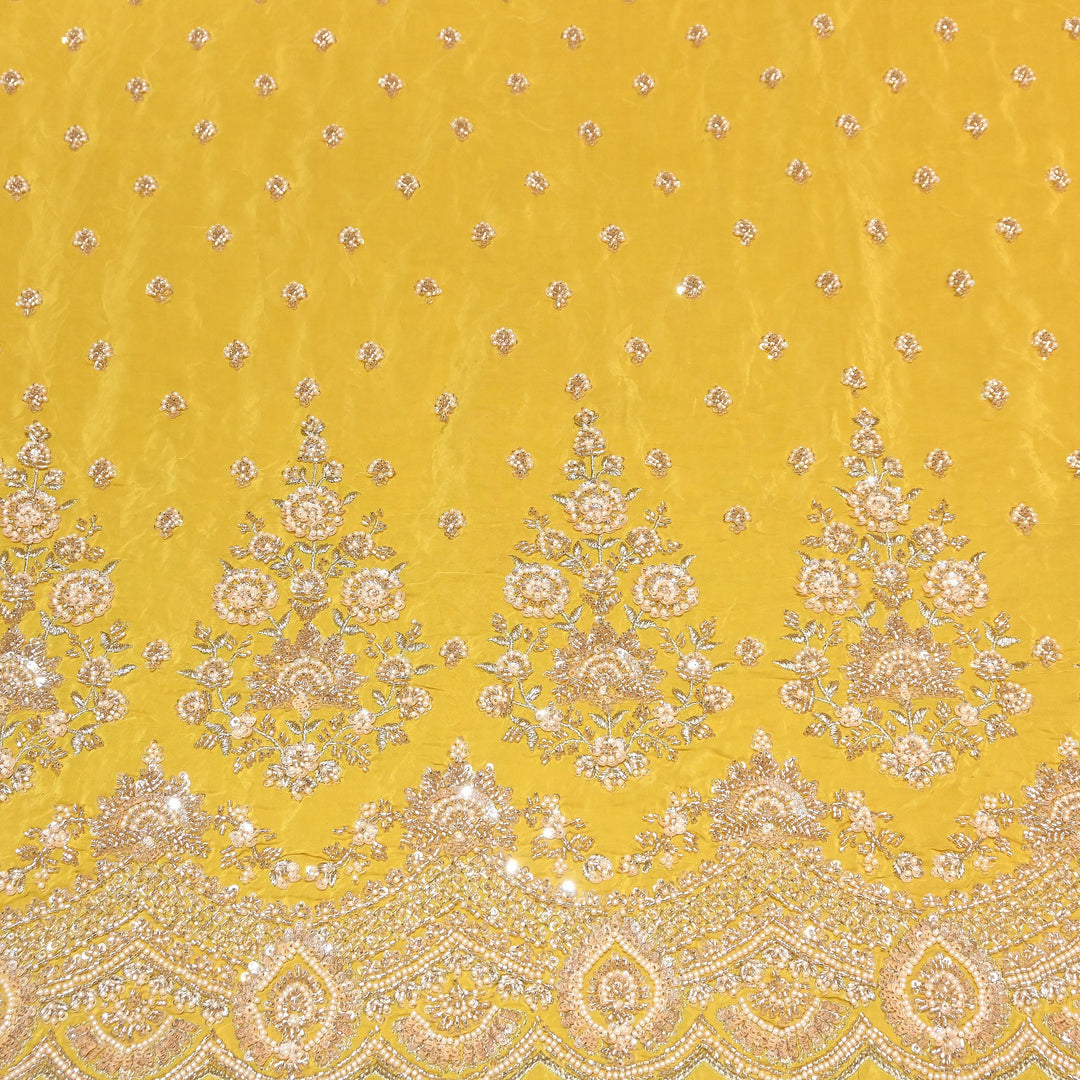 Premium Crepe Moti & Sequence Embroidery Fabric 54" | Designer Fabric | V12879C-03