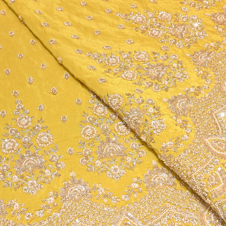 Premium Crepe Moti & Sequence Embroidery Fabric 54" | Designer Fabric | V12879C-03