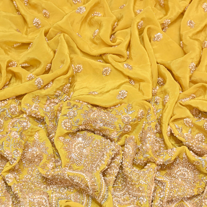 Premium Crepe Moti & Sequence Embroidery Fabric 54" | Designer Fabric | V12879C-03