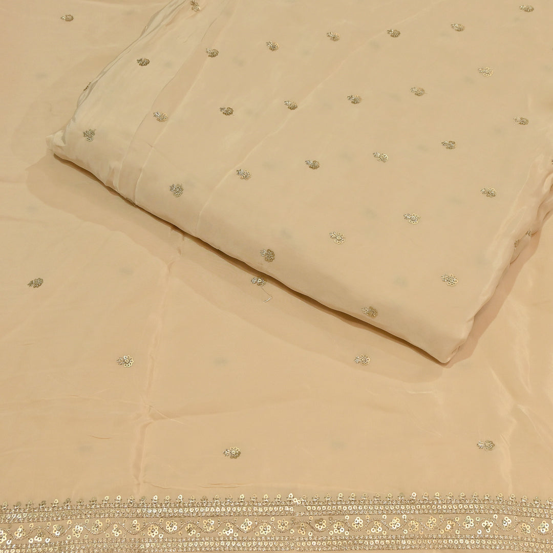 Premium Dyed Crepe Zari & Sequins Embroidery Fabric – Luxury Designer Crepe Fabric for Festive & Party Wear|KP1502-4