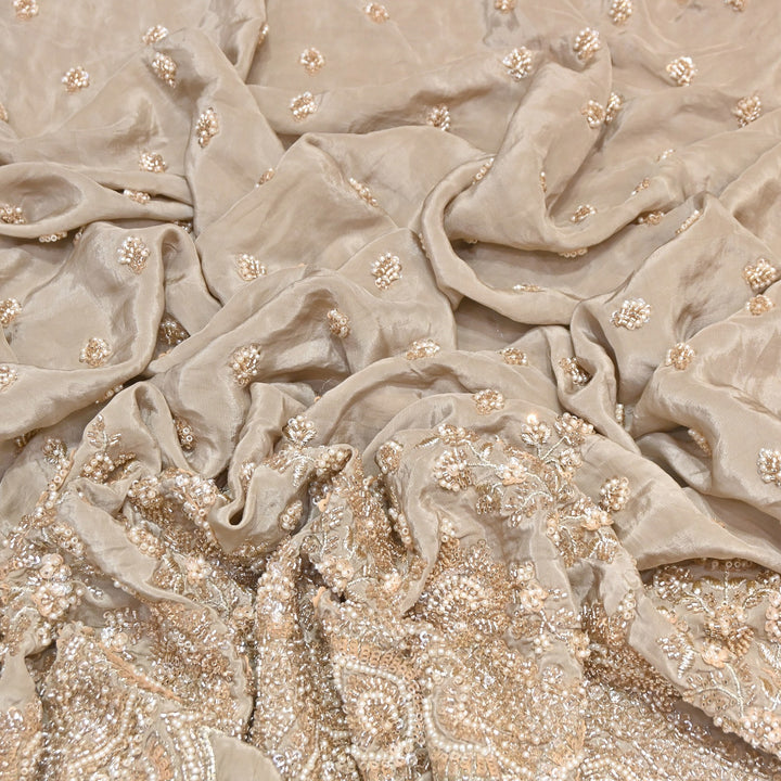 Premium Crepe Moti & Sequence Embroidery Fabric 54" | Designer Fabric | V12879C-04