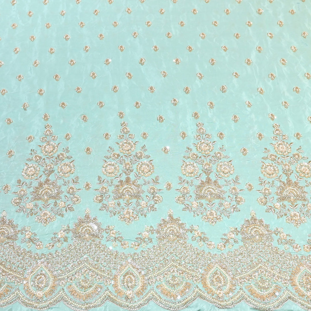 Premium Crepe Moti & Sequence Embroidery Fabric 54" | Designer Fabric | V12879C-05