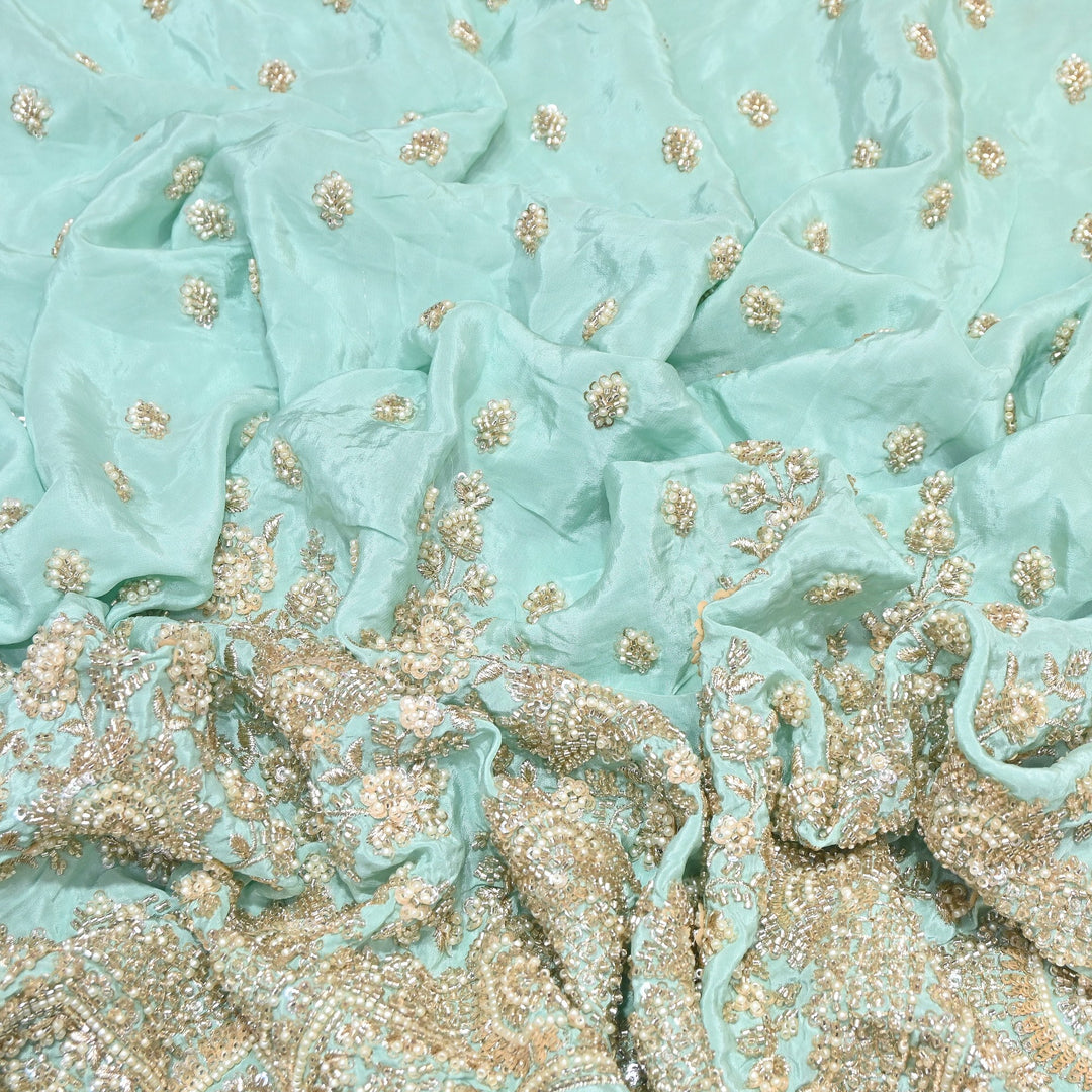 Premium Crepe Moti & Sequence Embroidery Fabric 54" | Designer Fabric | V12879C-05