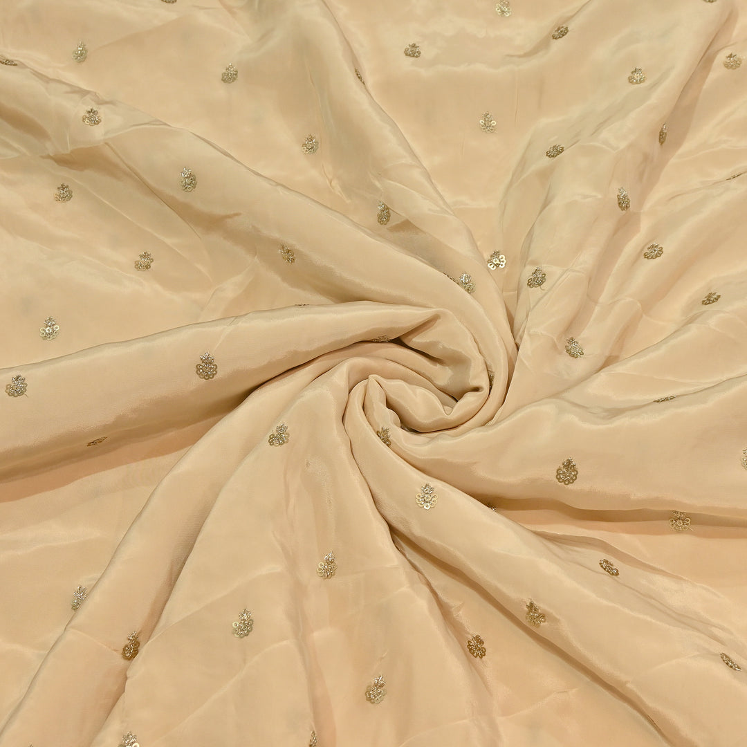 Premium Dyed Crepe Zari & Sequins Embroidery Fabric – Luxury Designer Crepe Fabric for Festive & Party Wear|KP1502-4