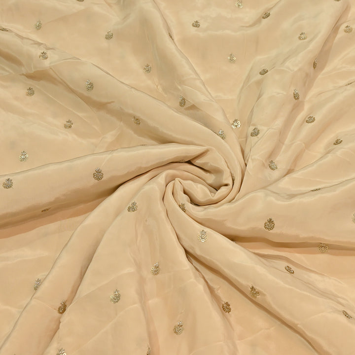 Premium Dyed Crepe Zari & Sequins Embroidery Fabric – Luxury Designer Crepe Fabric for Festive & Party Wear|KP1502-4