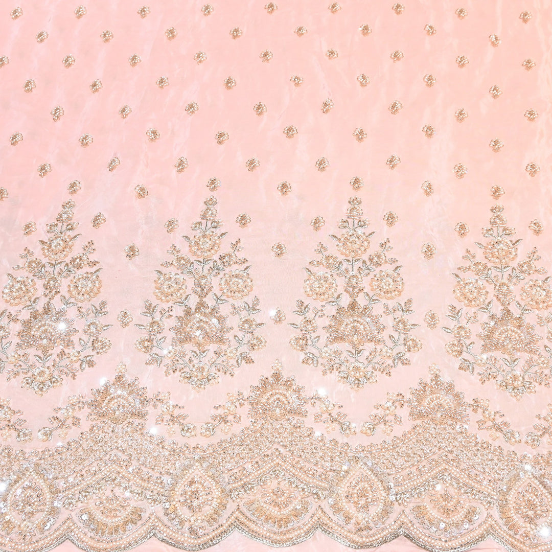 Premium Crepe Moti & Sequence Embroidery Fabric 54" | Designer Fabric | V12879C-06