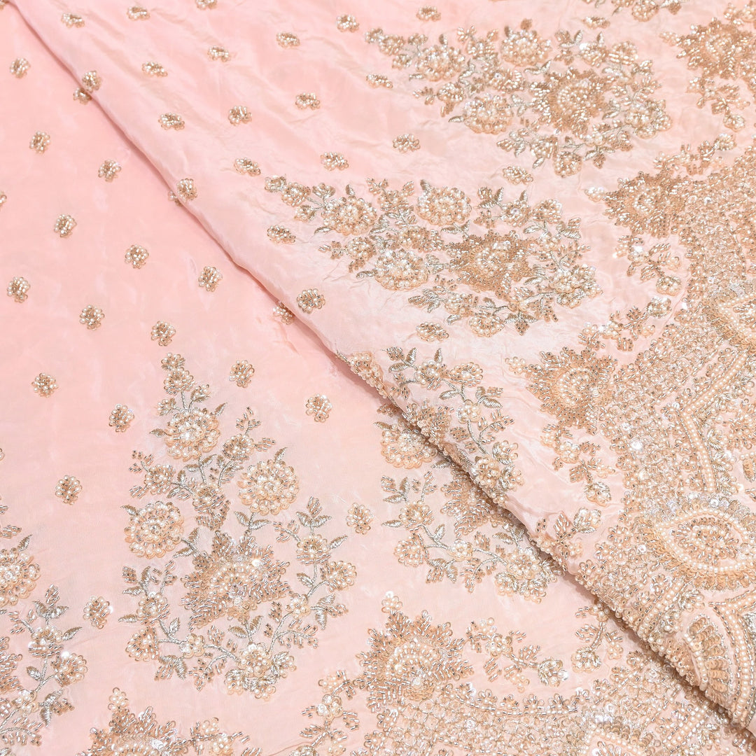 Premium Crepe Moti & Sequence Embroidery Fabric 54" | Designer Fabric | V12879C-06