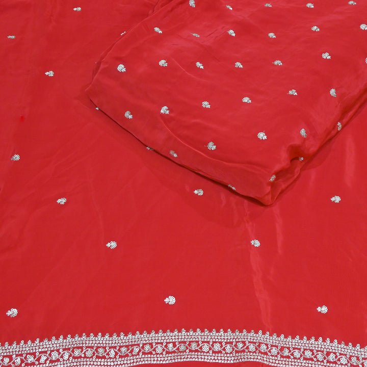 Premium Dyed Crepe Zari & Sequins Embroidery Fabric – Luxury Designer Crepe Fabric for Festive & Party Wear|KP1502-5