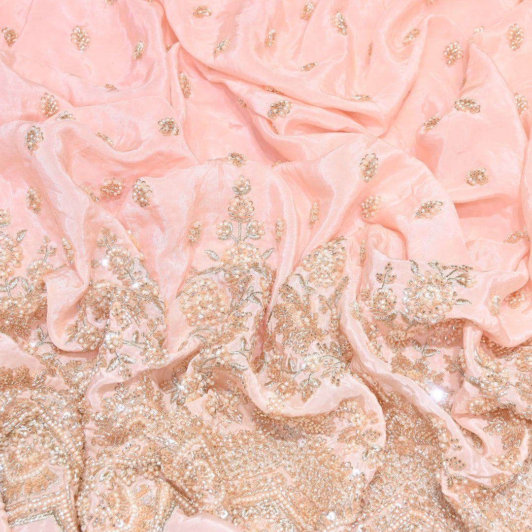 Premium Crepe Moti & Sequence Embroidery Fabric 54" | Designer Fabric | V12879C-06