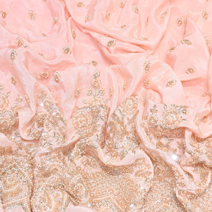 Premium Crepe Moti & Sequence Embroidery Fabric 54" | Designer Fabric | V12879C-06