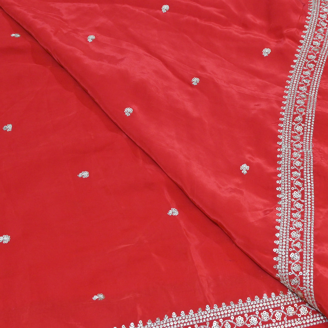 Premium Dyed Crepe Zari & Sequins Embroidery Fabric – Luxury Designer Crepe Fabric for Festive & Party Wear|KP1502-5