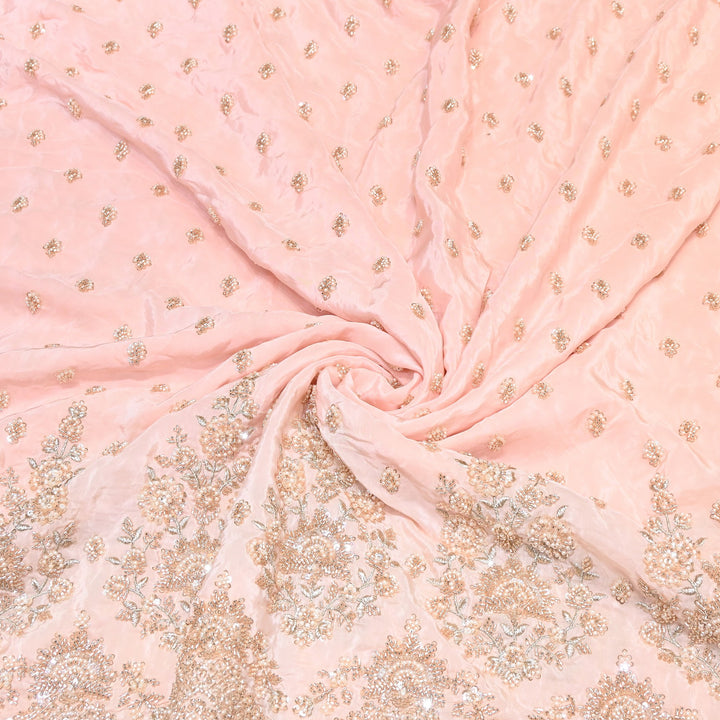 Premium Crepe Moti & Sequence Embroidery Fabric 54" | Designer Fabric | V12879C-06