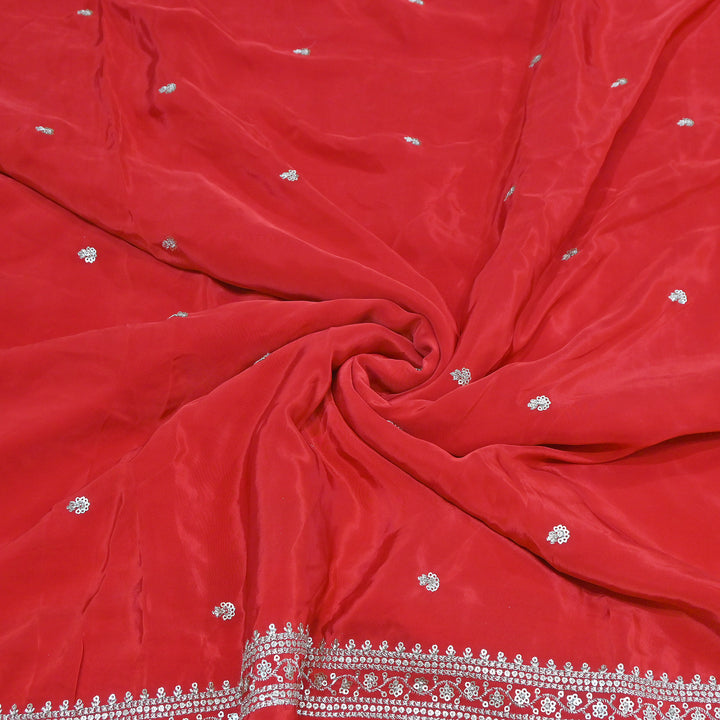 Premium Dyed Crepe Zari & Sequins Embroidery Fabric – Luxury Designer Crepe Fabric for Festive & Party Wear|KP1502-5
