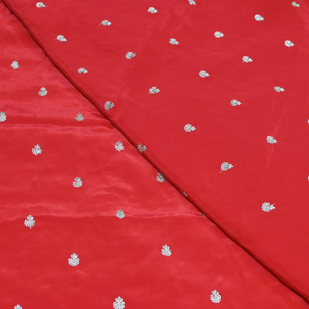 Premium Dyed Crepe Zari & Sequins Embroidery Fabric – Luxury Designer Crepe Fabric for Festive & Party Wear|KP1502-6