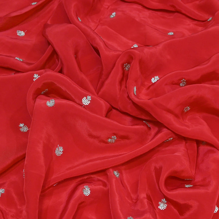 Premium Dyed Crepe Zari & Sequins Embroidery Fabric – Luxury Designer Crepe Fabric for Festive & Party Wear|KP1502-6