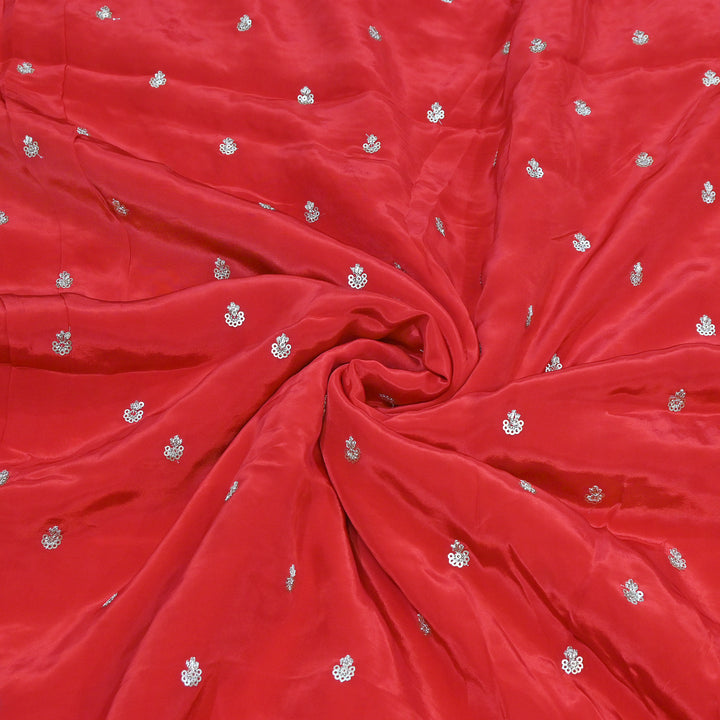 Premium Dyed Crepe Zari & Sequins Embroidery Fabric – Luxury Designer Crepe Fabric for Festive & Party Wear|KP1502-6