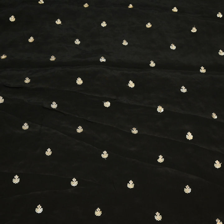 Premium Dyed Crepe Zari & Sequins Embroidery Fabric – Luxury Designer Crepe Fabric for Festive & Party Wear|KP1502-8