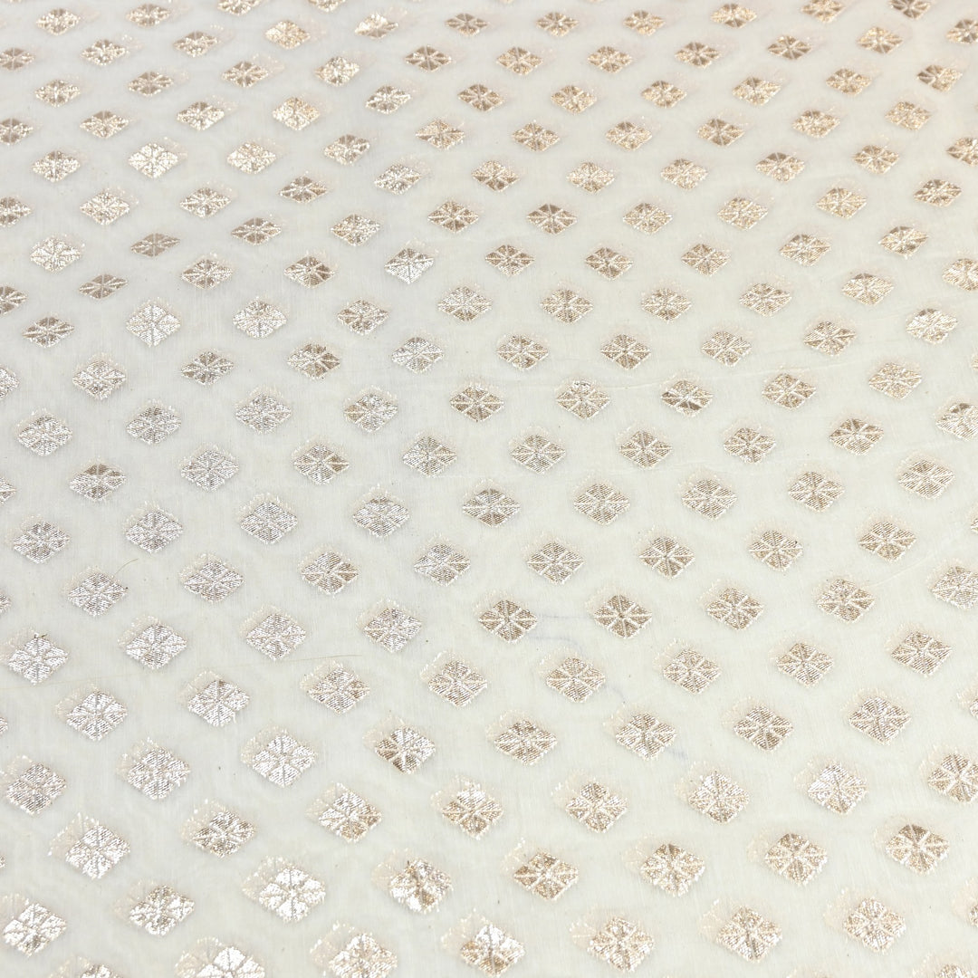 Banarasi Chanderi Buti Fabric 44" – Soft Lightweight Designer Weaving Fabric ✨-000485-2