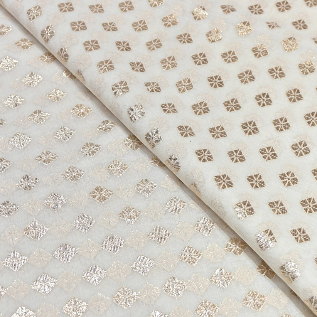 Banarasi Chanderi Buti Fabric 44" – Soft Lightweight Designer Weaving Fabric ✨-000485-2