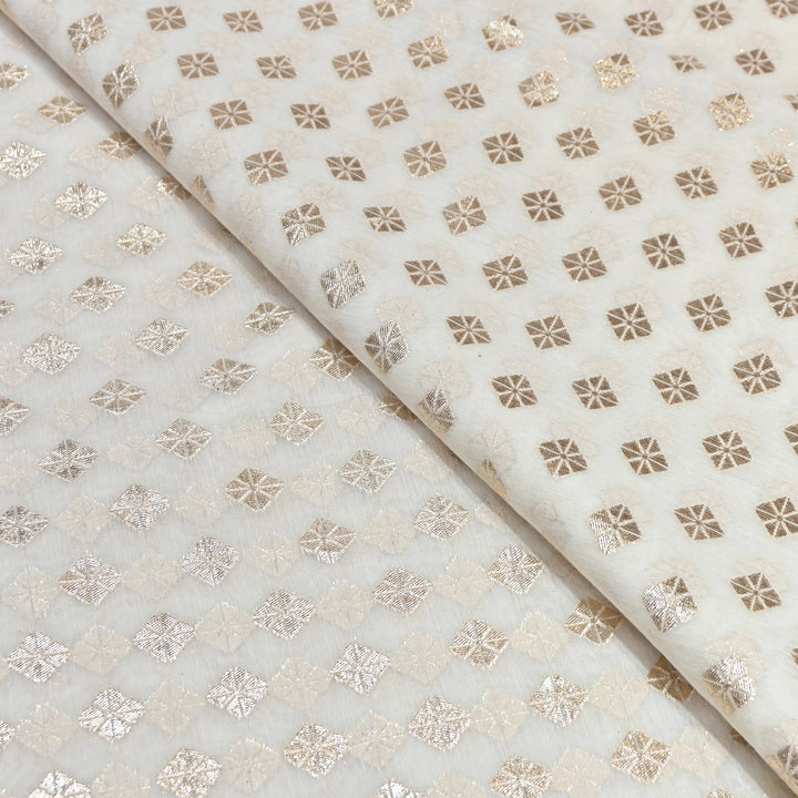 Banarasi Chanderi Buti Fabric 44" – Soft Lightweight Designer Weaving Fabric ✨-000485-2
