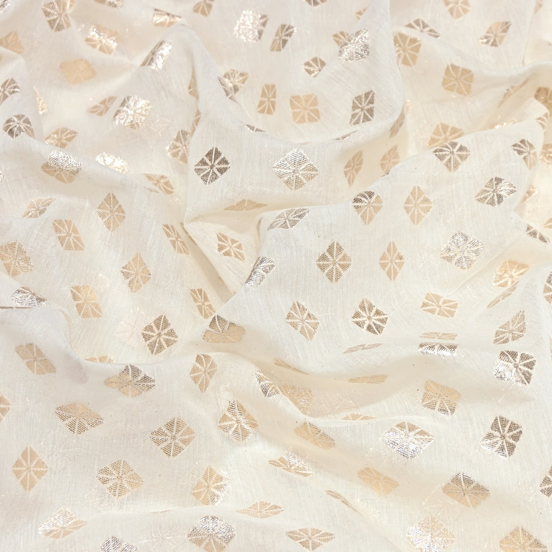 Banarasi Chanderi Buti Fabric 44" – Soft Lightweight Designer Weaving Fabric ✨-000485-2