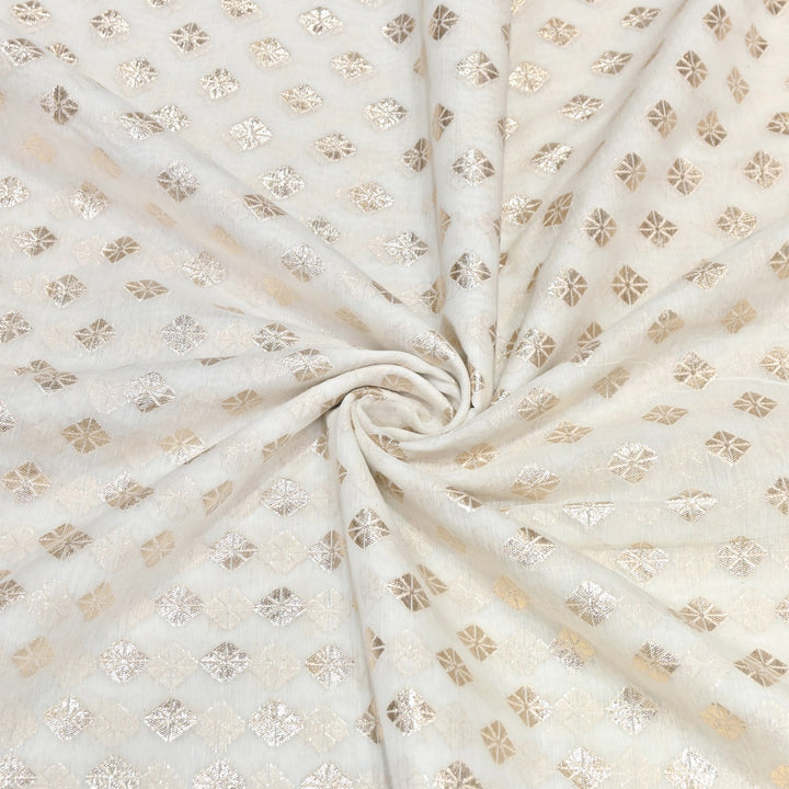 Banarasi Chanderi Buti Fabric 44" – Soft Lightweight Designer Weaving Fabric ✨-000485-2