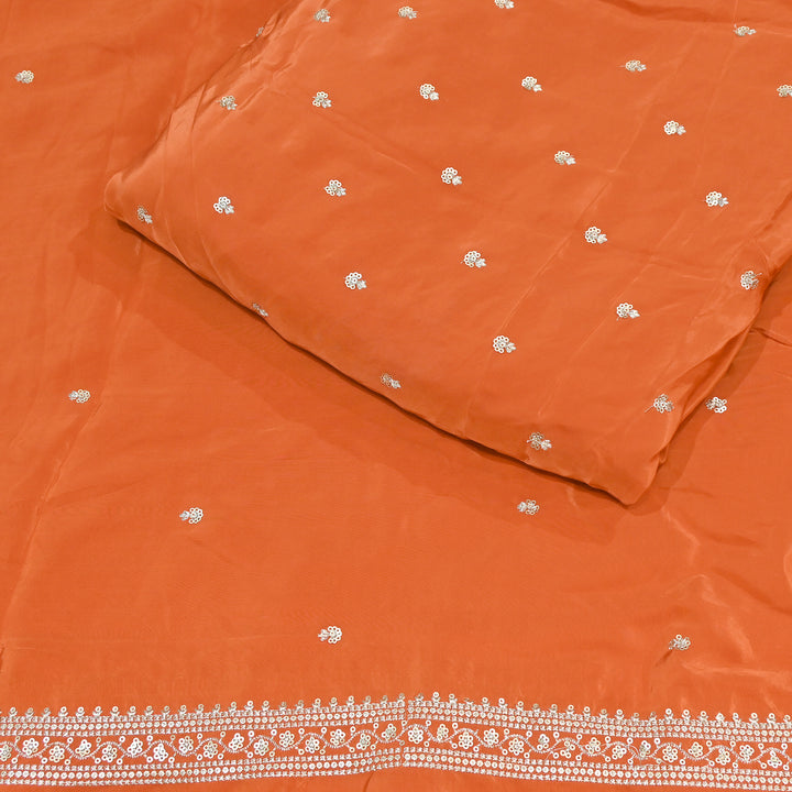 Premium Dyed Crepe Zari & Sequins Embroidery Fabric – Luxury Designer Crepe Fabric for Festive & Party Wear|KP1502-10