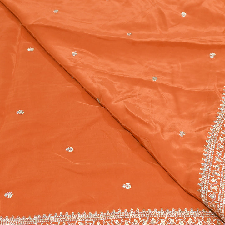 Premium Dyed Crepe Zari & Sequins Embroidery Fabric – Luxury Designer Crepe Fabric for Festive & Party Wear|KP1502-10