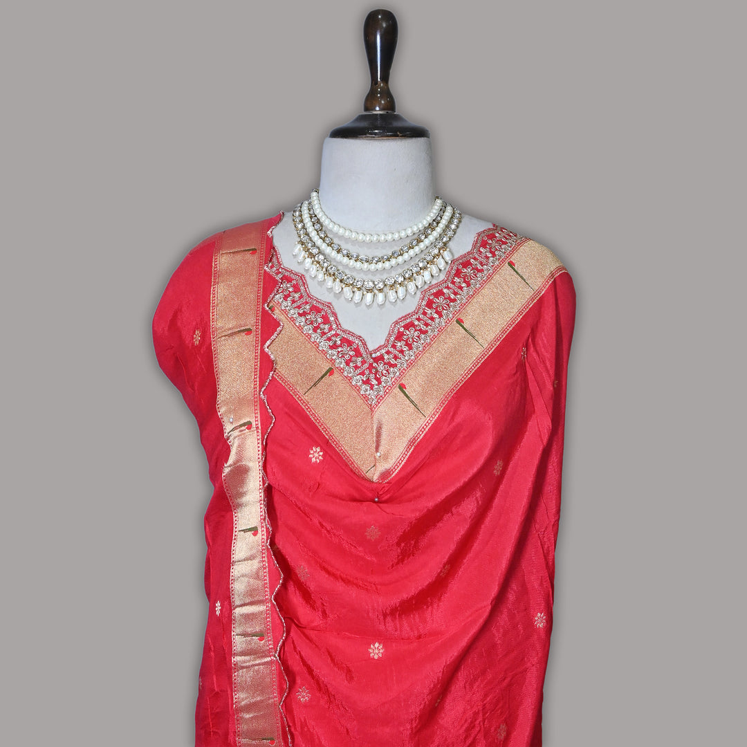 Dola Silk Zari Jacquard Dupatta | Designer Ethnic Dupatta -B88333-B
