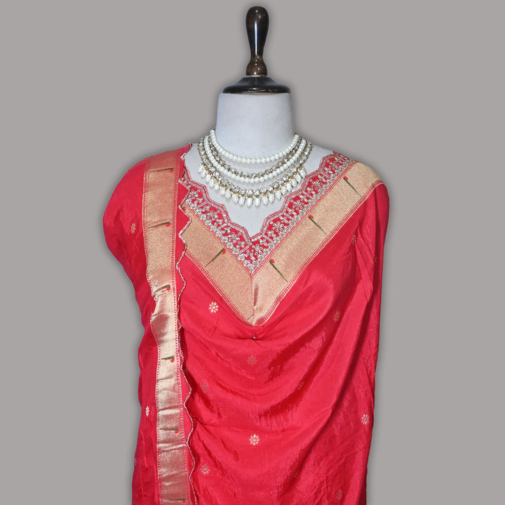 Dola Silk Zari Jacquard Dupatta | Designer Ethnic Dupatta -B88333-B