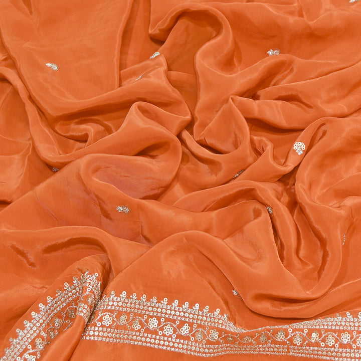 Premium Dyed Crepe Zari & Sequins Embroidery Fabric – Luxury Designer Crepe Fabric for Festive & Party Wear|KP1502-10